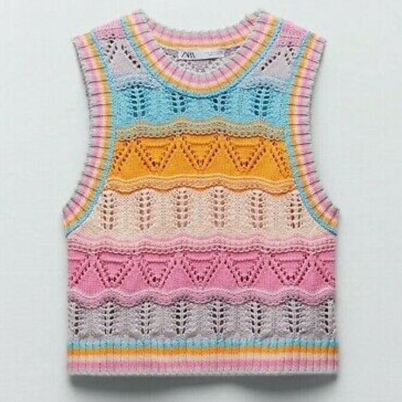 Zara | Sweaters | Zara Pink Blue Orange 